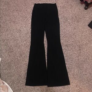 Auden Black High-Waist Flared Knit Pants